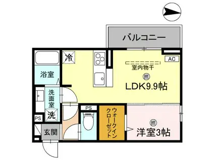 KOHRYU(1LDK/3階)の間取り写真