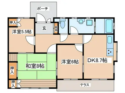 住吉町4丁目(3DK/1階)の間取り写真