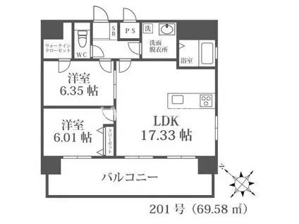 COCCINELLE(2LDK/2階)の間取り写真