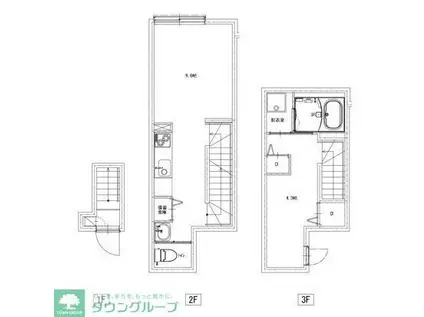 ソルナクレイシア荻窪III(1DK/2階)の間取り写真