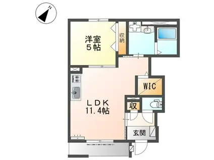 西宮市甲子園町アパート工事(1LDK/1階)の間取り写真