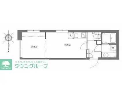 アバンテリム大森北(1DK/3階)の間取り写真