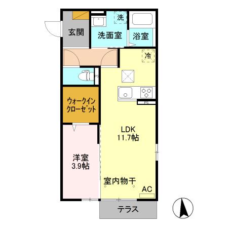 グランセ(1LDK/1階)の間取り写真