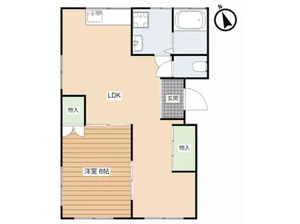 エクセルメゾン楢(1LDK/2階)の間取り写真