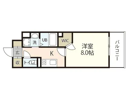 SHANGRI-LA安東(1K/2階)の間取り写真