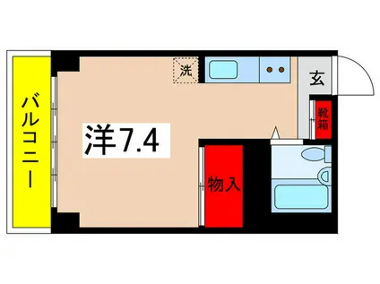 パールハイム(ワンルーム/2階)の間取り写真