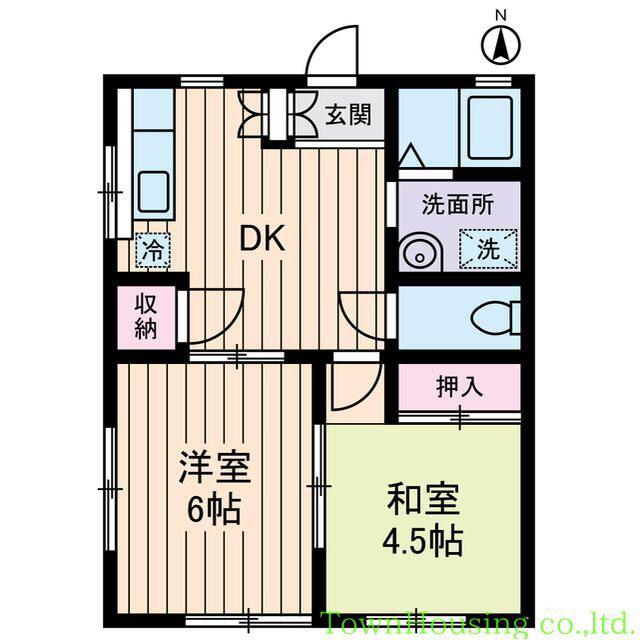 パルホーム等々力(2DK/1階)の間取り写真