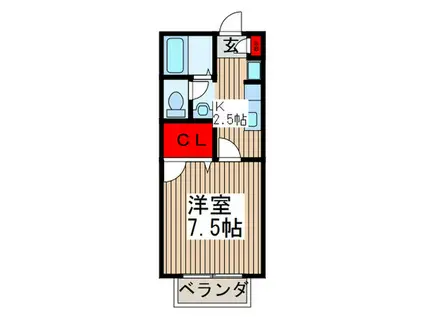 レルージュ(1K/2階)の間取り写真