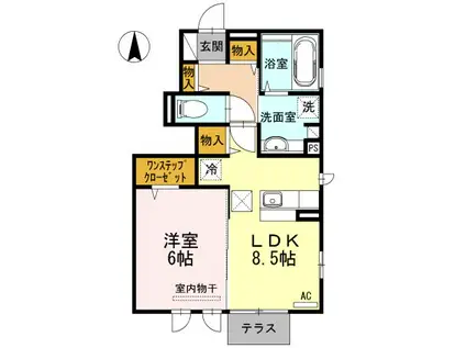 ボストン館(1LDK/1階)の間取り写真