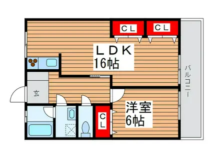ハイツエレファント(1LDK/4階)の間取り写真