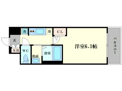 エステムコート難波ウエストサイドVIグラッド(1K/5階)の間取り写真