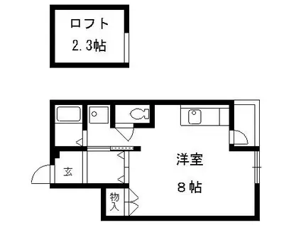 CASA MIA(1SK/1階)の間取り写真