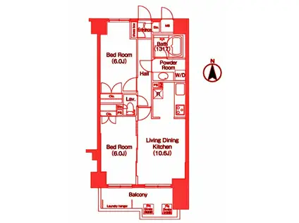 PATH新子安(2LDK/4階)の間取り写真