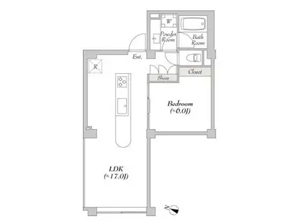 ルミーク早稲田(1LDK/1階)の間取り写真