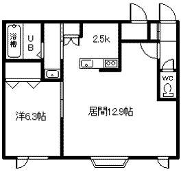 グレース近文A棟(1LDK/2階)の間取り写真