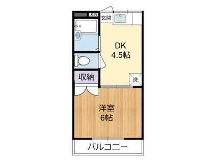 センチュリーハイムB(1DK/2階)の間取り写真