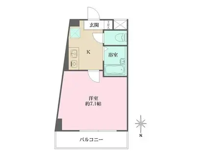 クレセント公光(1K/4階)の間取り写真