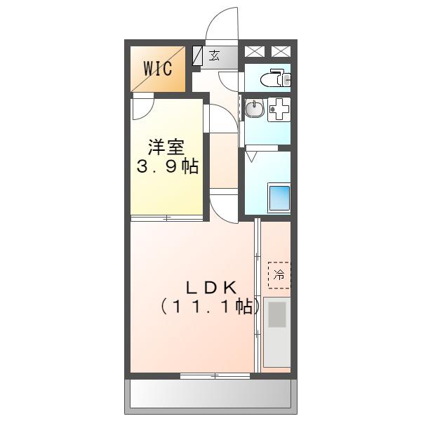 ジラソーレ(1LDK/2階)の間取り写真