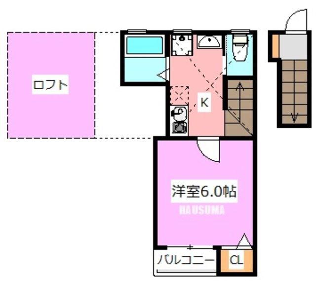 GLANZ 王子 ウエスト(1K/2階)の間取り写真