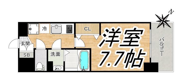 LUXE海老江II(1K/2階)の間取り写真