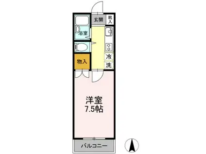 メゾン本庄 A棟(1K/1階)の間取り写真