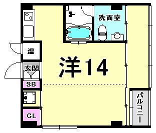 Y`S HOUSE三宮II(ワンルーム/2階)の間取り写真