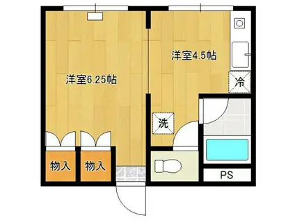 エルストファーゼ水元町I(ワンルーム/1階)の間取り写真