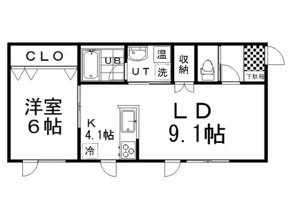 GRAND LINE(1LDK/2階)の間取り写真