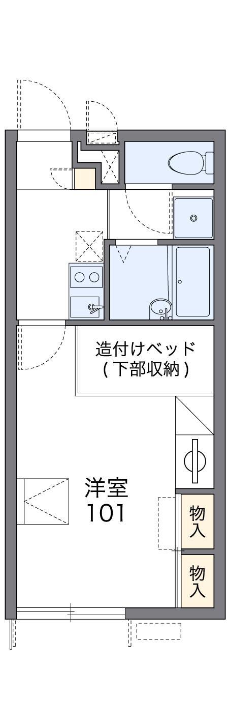 レオパレスユウ(1K/1階)の間取り写真