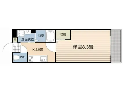 ILARE源(1K/1階)の間取り写真