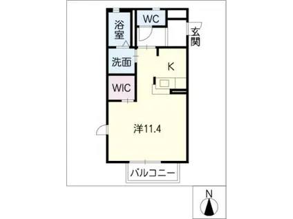 グレイス II(ワンルーム/2階)の間取り写真