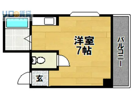 エムエムハイツ(ワンルーム/2階)の間取り写真