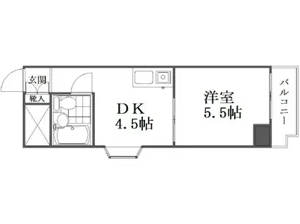 ダイアパレス御徒町第三(1DK/4階)の間取り写真