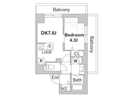 CORDELIA荻窪(1DK/4階)の間取り写真
