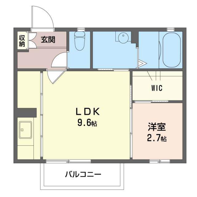 インペリアルB(1LDK/2階)の間取り写真
