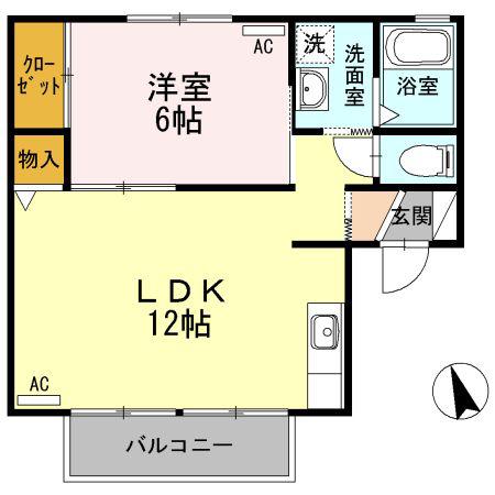 シルエーラ(1LDK/2階)の間取り写真