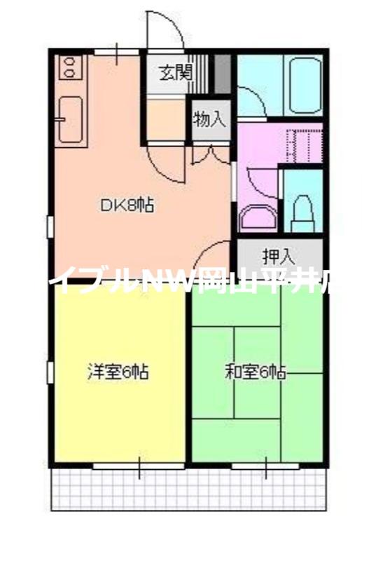 アビデ平井(2DK/1階)の間取り写真
