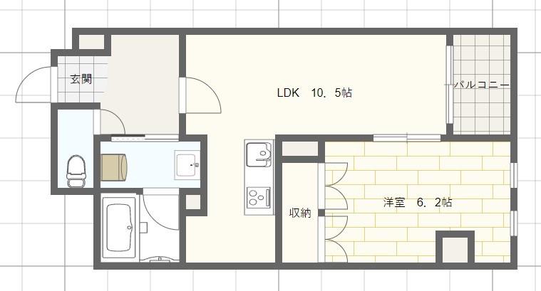 リアライズ呉服町(1LDK/4階)の間取り写真