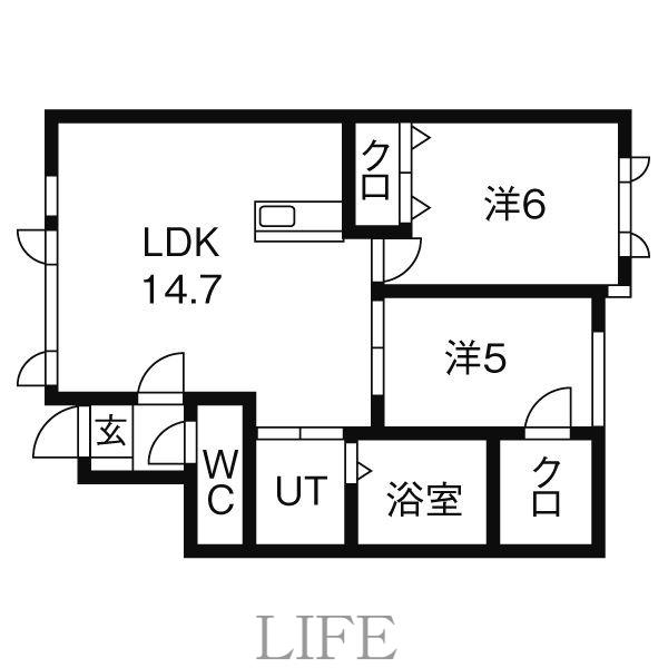 グランヴィラI(2LDK/2階)の間取り写真