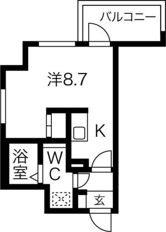 アストリア北大前(ワンルーム/2階)の間取り写真