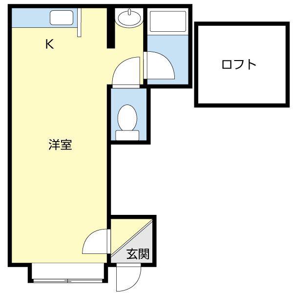 メイプルクラブ(1K/2階)の間取り写真