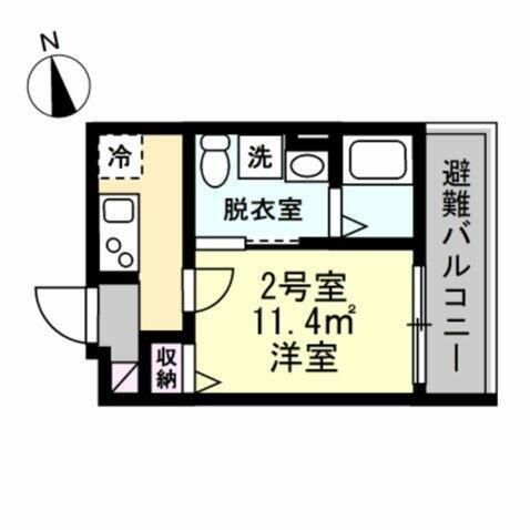 ベイルーム浜町(1K/1階)の間取り写真