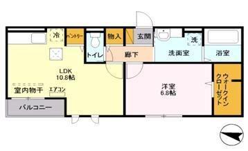 クレシア(1LDK/1階)の間取り写真