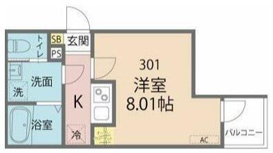 J-MAISON矢部I(1K/3階)の間取り写真