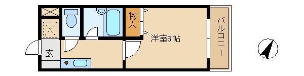 蕨プラザK(1K/3階)の間取り写真