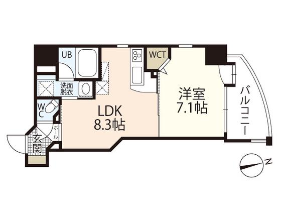 I・REWARD天満町(1LDK/7階)の間取り写真