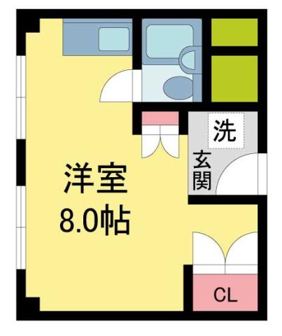 エルマーナ香枦園(ワンルーム/3階)の間取り写真
