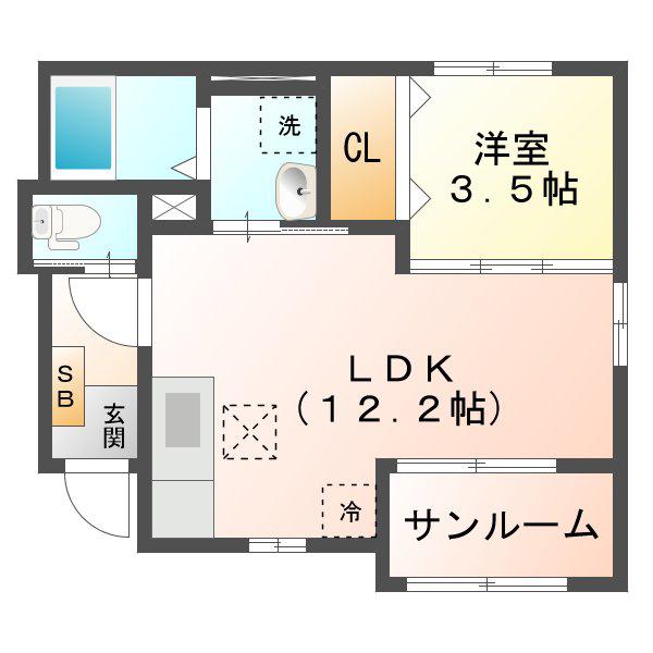 S ヴィレッジ(1LDK/1階)の間取り写真