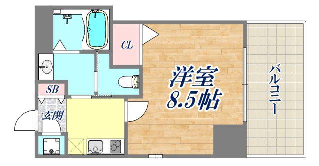 ビガーポリス133宝塚(1K/12階)の間取り写真