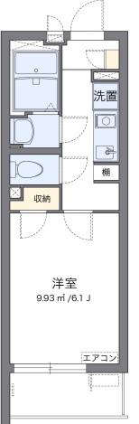 ヴィアロ大田中央レジデンス(1K/4階)の間取り写真